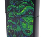 Medusa - Emerald Green Zippo Lighter Black Matte Finish - $29.99