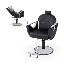 360?°Swivel Reclining Salon Chair for Hair Stylist-Black - Color: Black - €272,50 EUR