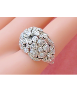 VINTAGE MID-CENTURY 1.12 ctw DIAMOND FLOWER CLUSTER BOUQUET COCKTAIL RIN... - $2,276.01