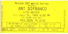 Vintage Ani DiFranco Hayden Ticket Stub July 14 1995 Molson Place Toronto - £19.46 GBP