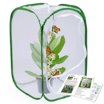 23.6&quot; Large Butterfly Habitat Insect Cage Caterpillars Enclosure Pop-Up Clear Vi - £25.57 GBP