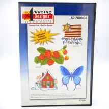 Amazing Designs 4 Pack CD-ROM AD-PROMO4 Sample Pack for Household Sewing Machine - £7.45 GBP