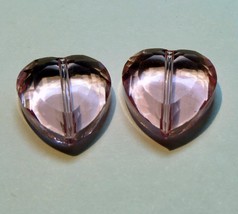 1.5X1.5xcm Heart Shaped Plastic / Glass pendant pack of two - $12.03 CAD