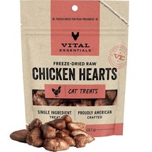 Vital Essentials Chicken Hearts Freeze-Dried Raw Cat Treats, 0.8-oz bag - £8.44 GBP