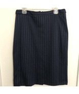 Banana Republic Navy Blue Pinstripe Pencil Stretch Skirt Size Petite 6 New - £21.41 GBP