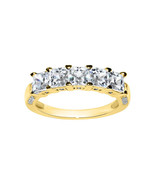Precious Stars 14k Gold 2ct Princess Diamonette CZ 5-Stone Ring - $356.40+
