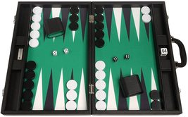 Open Box! 19&quot; Silverman &amp; Co. Leatherette Backgammon Set - Black  - £74.45 GBP