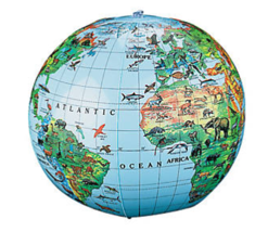 #WS49/1880 (dz.) - Animal World Globe Beach Balls - $21.99