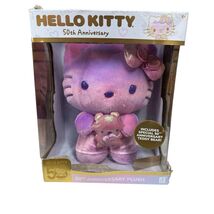Hello Kitty 50th Anniversary 8" Pink Purple Stuffed Plush &amp; Teddy Bear T... - $29.69