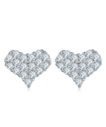 Heart-Shape Cluster S925 Moissanite Earrings - $99.00