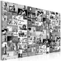 Tiptophomedecor Stretched Canvas Street Art - Banksy Collage Black &amp; White 3 Pie - £79.92 GBP+