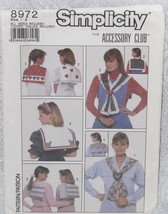 Simplicity Pattern 8972 Misses&#39; &amp; Girls&#39; Detachable Scarf Collars Vintage - $6.95