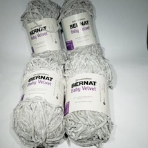 Lot of 4 Yarnspirations Bernat Misty Gray Baby Velvet Yarn 10.5 oz 492 Yd Skeins - £27.93 GBP