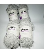 Lot of 4 Yarnspirations Bernat Misty Gray Baby Velvet Yarn 10.5 oz 492 Y... - £27.92 GBP