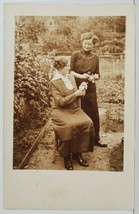 Rppc Strauss Sisters Sharing Flowers in the Garden Posing Postcard N14 - $9.95