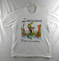 Louisiana Bayou Country Alligator T-Shirt Men&#39;s Large Vintage 80&#39;s Size ... - £27.48 GBP