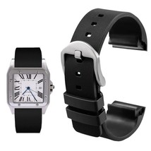 20/23mm Silicone Rubber Strap for Cartier Santos 100 Watch Buckle Clasp - $23.69+