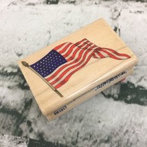 Waving Glory USA Flag Rubber Stamp 2X2.5” Mounted Stampabilities 2001 - £6.22 GBP