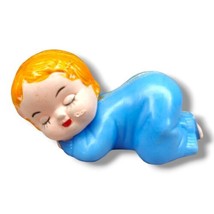 Vintage Sleeping Boy Red Head Plastic Wilton Cake Topper Reusable Figure... - £5.38 GBP