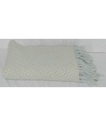 Split P Brand 85180 Light Blue White Sea Twill Weave Tasseled Throw Blanket - £17.51 GBP