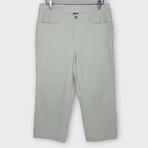 PATAGONIA stretch nylon khaki crop hiking outdoor pants | women&#39;s size 6 - $37.74