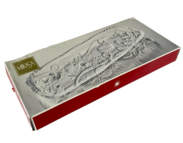 Vintage Mikasa Holiday Crystal Poinsettia Dish Tray Christmas Ornaments New - $24.98 CAD