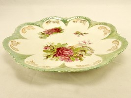 Empire China Scalloped Serving Platter, 8-Panels, Floral, Gold Scrolls, Vintage - £15.32 GBP