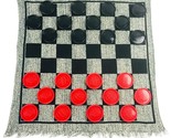 3 In 1 Giant Checkers Set And Tic Tac Toe Game With Reversible Rug - Ind... - £25.49 GBP