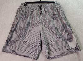 Nike Board Shorts Mens 2XL Gray Polyester Pockets Elastic Waist Logo Drawstring - £8.96 GBP