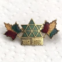 Canada Maple Leafs 1867 - 1967 Centennial Gold Tone Multicolor Pin Brooch - $10.00