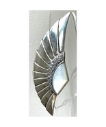925 STERLING SILVER MOTHER OF PEARL AND MARCASITES WING BROOCH SKY - $57.92