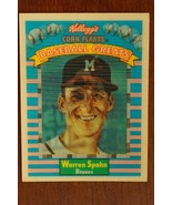 1991 Kelloggs Corn Flakes Baseball Greats Sportflics Warren Spahn Atlant... - £3.95 GBP