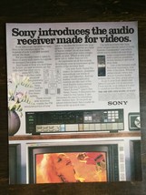 Vintage 1985 Sony Audio Video Receiver Full Page Original Ad 721 - £5.25 GBP