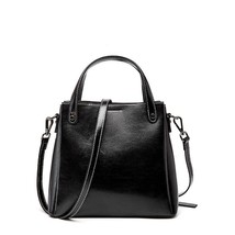 2022 New Fashion Oil Wax Cowhide Women Bag All-match Leather Handbag Solid Color - £77.41 GBP