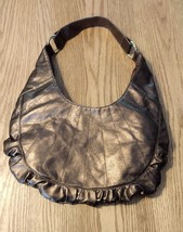 NOATD Dark Brown - Copper Purse Ruffled Pocketbook Shoulder Handbag Zipp... - £13.45 GBP