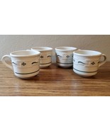 Set of 4 Longaberger Traditions Green Woven Basket Ceramic Coffee Mugs - £7.83 GBP