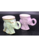 2 VTG 1978 &amp; 1983 Frankoma GOP Purple &amp; Burnt Green Elephant Mug Republican - £9.09 GBP