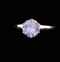 1 - 1/4 CT CZ Diamond Ring Vintage Sterling Engagement Size 5 Uncas Valentine  - £75.93 GBP
