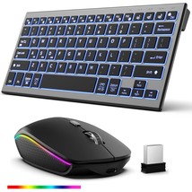 Wireless Keyboard Mouse Combo, Ultra Slim Backlit Wireless Keyboard And Mouse Se - £56.61 GBP