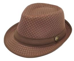 Brown - S/M Light Weight Mesh Fedora hat Soft Classic Trilby COOL MESH - £25.88 GBP