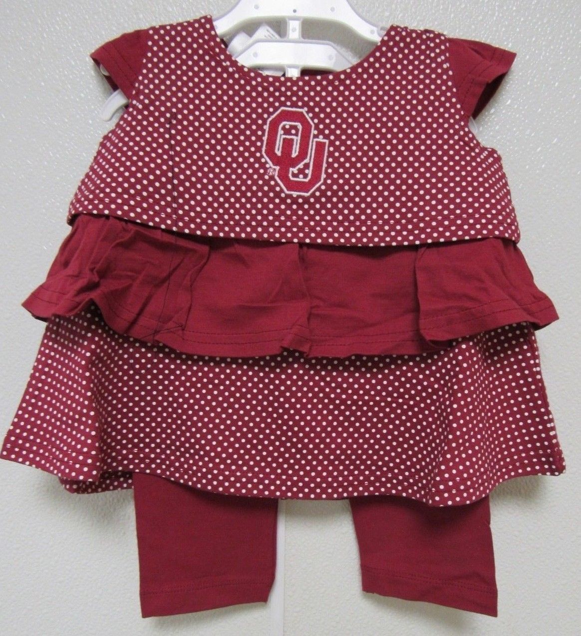 NCAA Oklahoma Sooners OU Polka Dots Shirt & Pants 2 pieces Two Feet Ahead #263 - $24.95