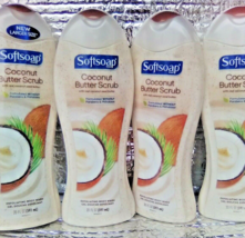 (4) Softsoap COCONUT Butter Scrub Exfoliating Body Wash Soft Soap 20 FL ... - $27.49