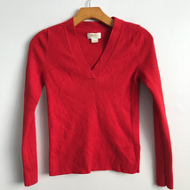 Maeve Sweater XS Red Knit V Neck Long Sleeve Ribbed Pullover Casual Fitt... - £12.34 GBP