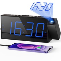 Projection Digital Alarm Clock On Ceiling Wall, Led Alarm Clock For Bedr... - £35.16 GBP