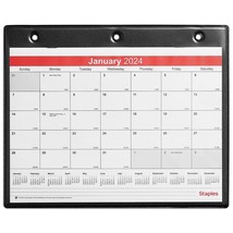 2024 Staples 11&quot; x 8&quot; Wall Calendar White/Black (ST12949-24) - £13.30 GBP