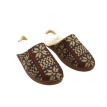 Deer Stags Men&#39;s Brown Patterned Lodge Slip-on Slippers - Cozy Comfort with Styl - £36.68 GBP