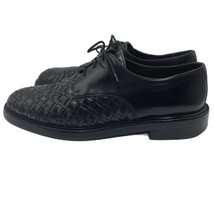 Vintage Bragano by Cole Haan Men&#39;s Black Leather Italy Woven Dress Shoes 10D - £55.36 GBP