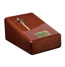 Solid wood casket Cremation urn for ashes.Unique memorial funeral Urn  High Glos - $132.00