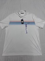 Greg Norman NWT Polo Shirt Size 2XL XXL Pima Cotton Blend Golf White Stripes - £13.44 GBP