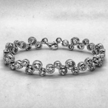 Bubble Style Zirconia and Silver Designer Bracelet - £54.57 GBP